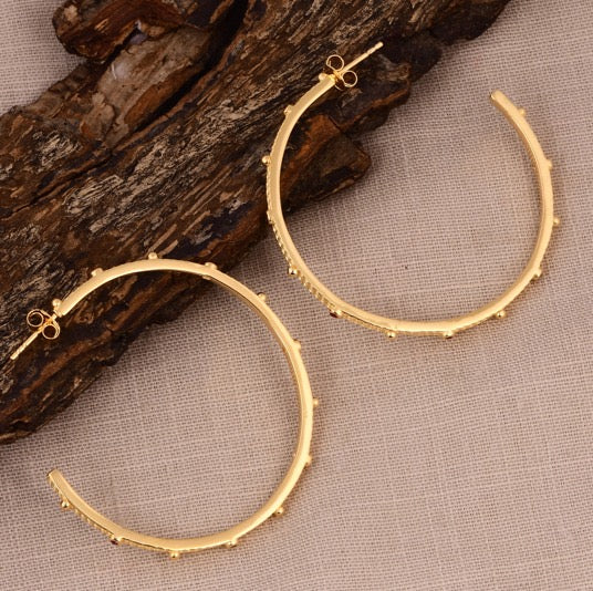 Aros Grandes con Circonitas Marrón