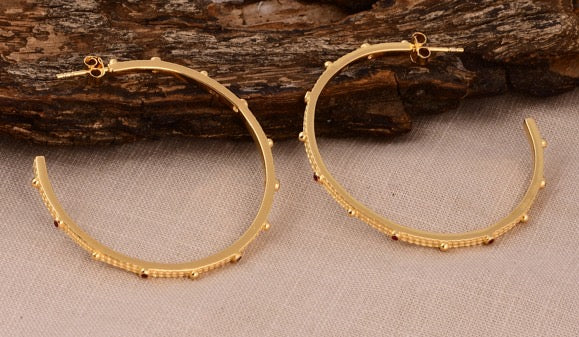 Aros Grandes con Circonitas Marrón
