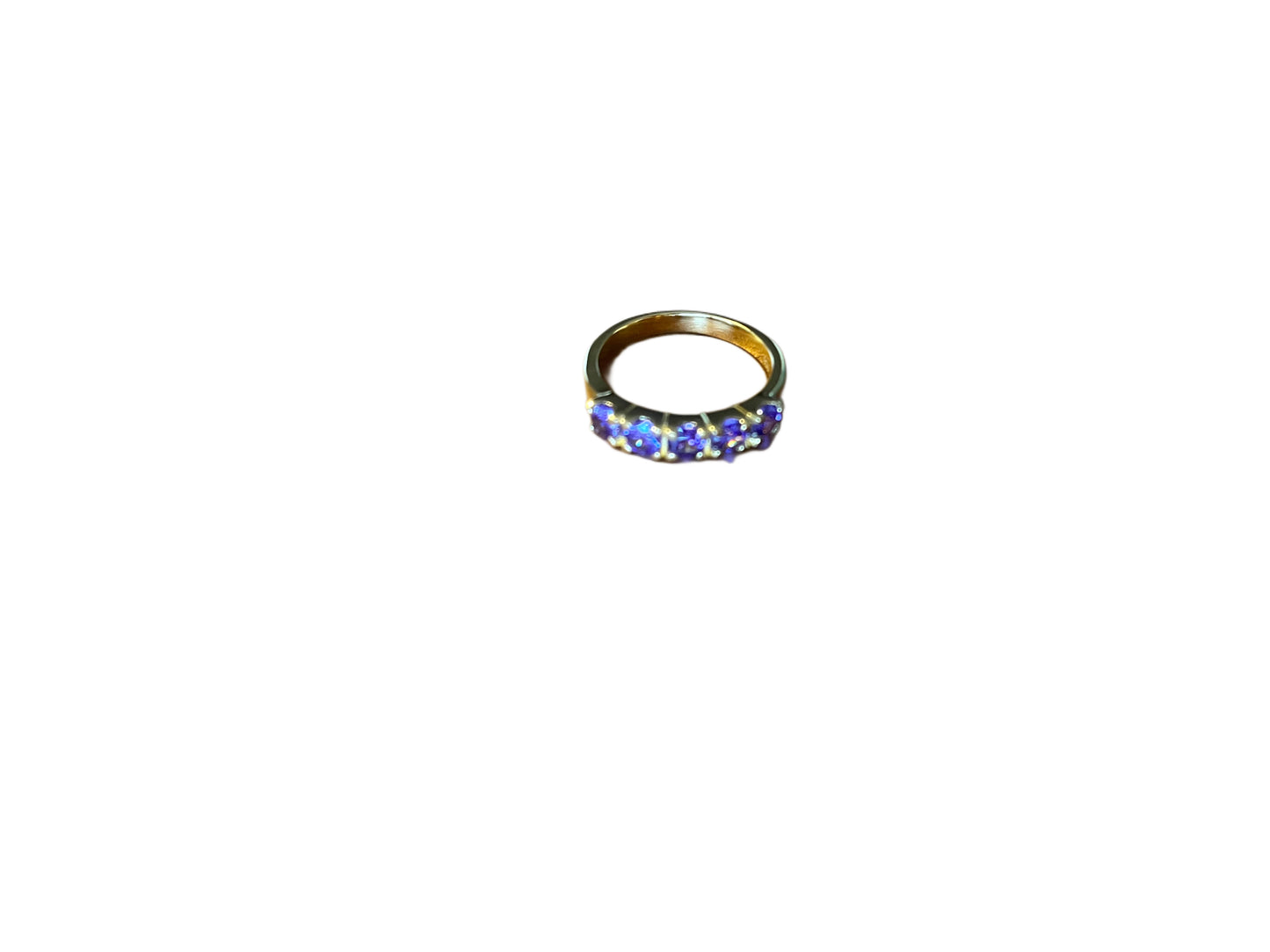 Anillo Oro Vermeil 18k, con 5 zafiros en Azul