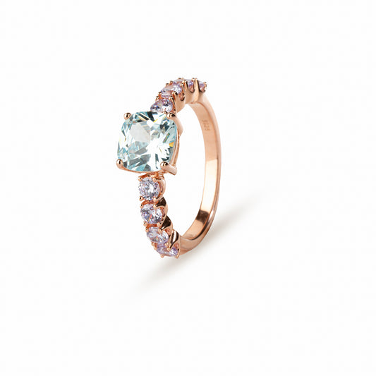 Anillo Aqua Marina y Lavanda